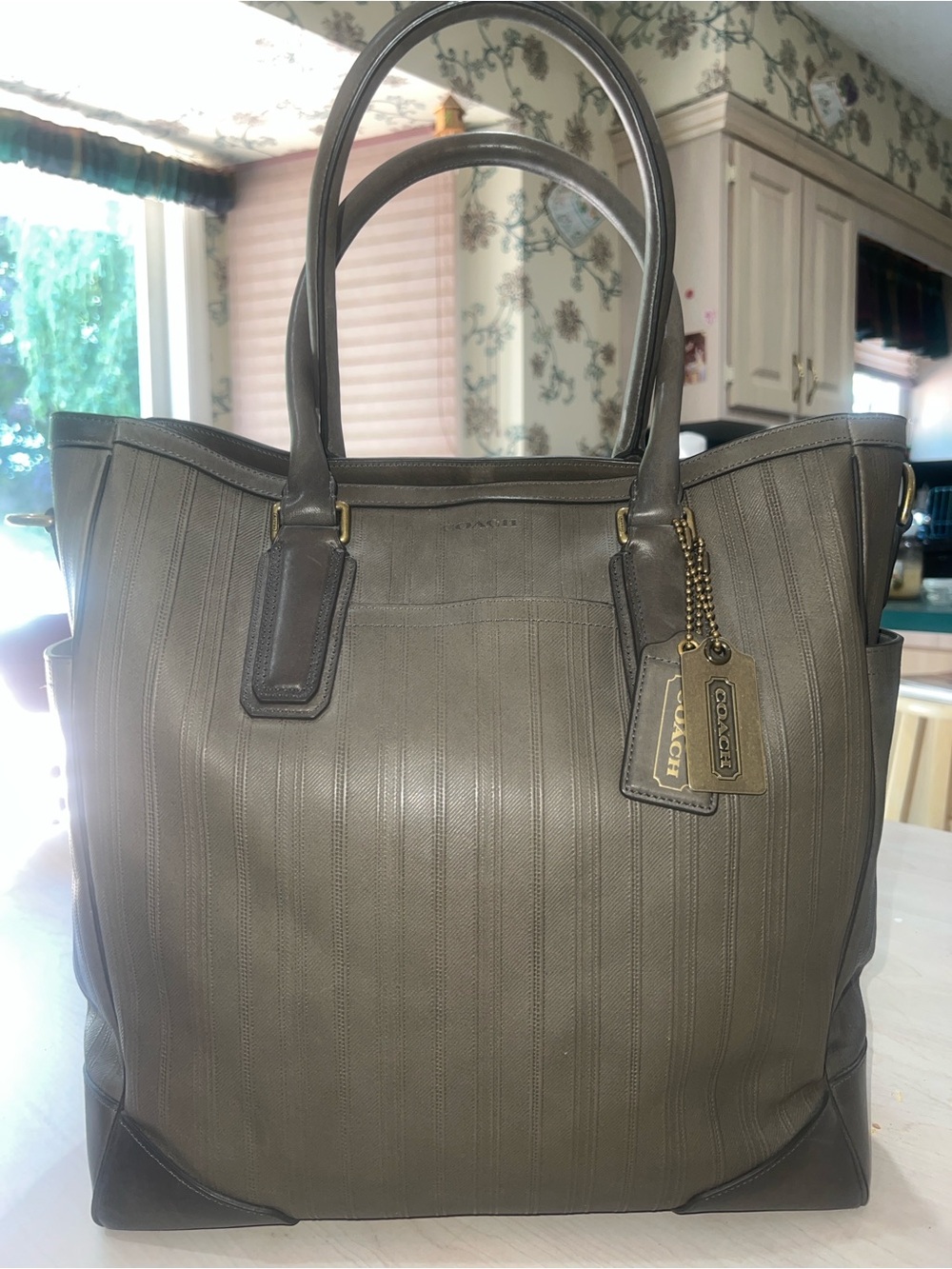 Coach 70524 Bleecker Legacy Taupe Grey 70th Anniversary Tote